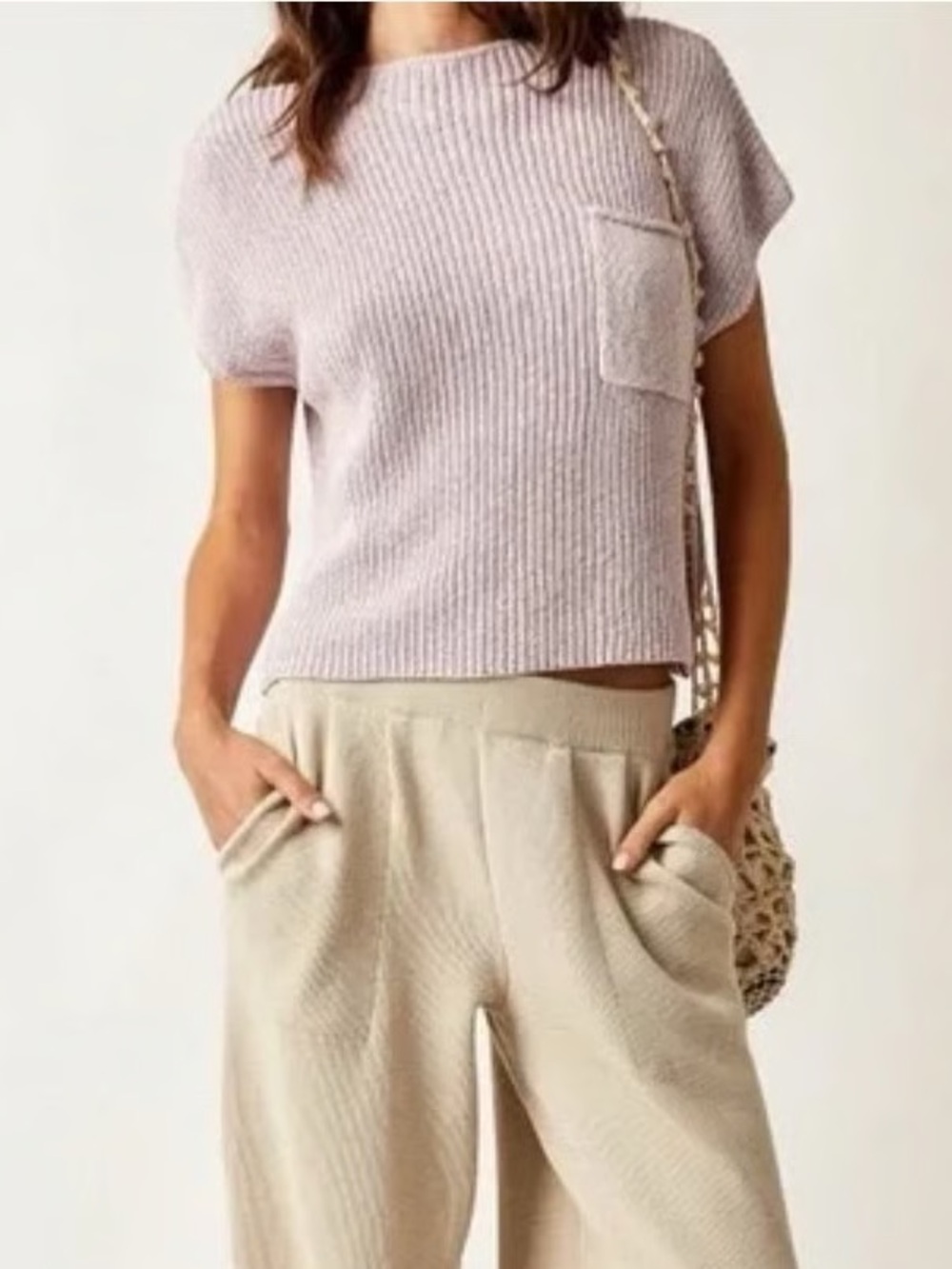 Free People Beach Freya Sweater Set Top Only | Lavender | Medium - Picture 2 of 9